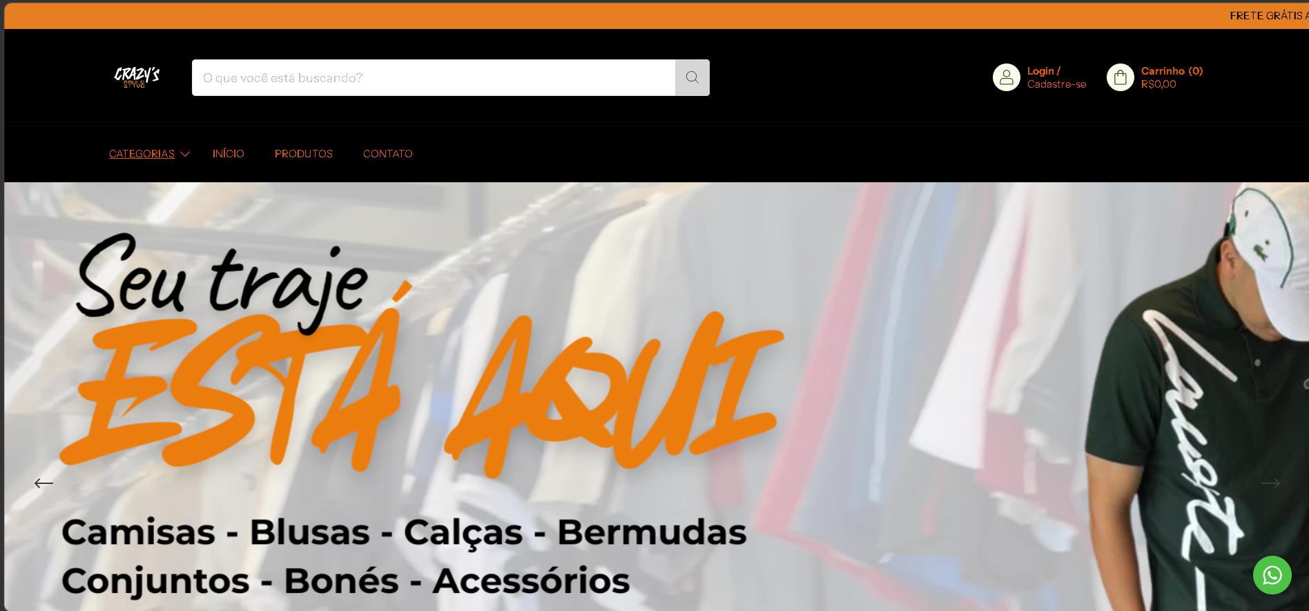 Prévia do Site Oficial Crazy's Style